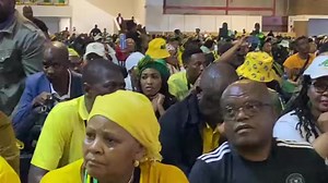 The moment Pres Cyril Ramaphosa is announced as the new ANC president. Was he asleep or something?😁😁😁 | Q FM