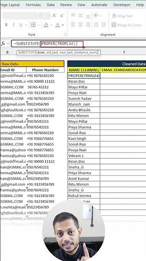Clean Excel Data using SUBSTITUTE, TRIM & PROPER 🔥