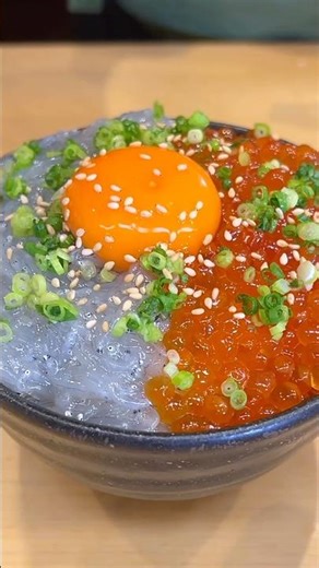 Luxury Bowl of Shirasu & Salmon Roe🐟✨ #food