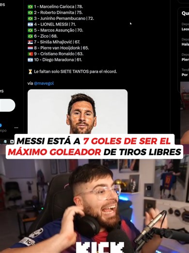 Messi se puede convertir en el máximo goleador de tiros libres #lacobraaa #lacobra #davooxeneize #messi #leomessi