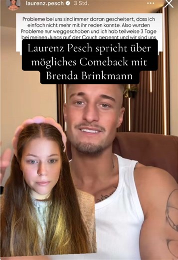 Laurenz Pesch spricht über mögliches Comeback mit Brenda Brinkmann Quelle: Laurenz.pesch (Instagram) Inhalt basiert auf öffentlich zugänglichen Material. Ich gebe den Inhalt mit eigenen Worten und eigener Meinung wieder :) #laurenzpesch #brendabrinkmann #temptationislandvip #trashtv #trashtvnews