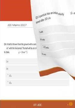 IIT JEE 2027 – Physics Chapter 4 [Vector Quantities and Their Operations ] Questions With Answers