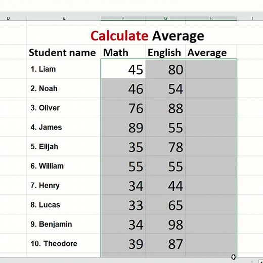 Calculate Average in Excel #excel #exceltips