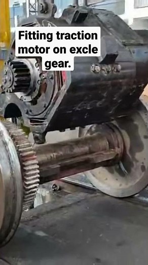 Train engine's Gear fitting process.Engine and gear connection#shorts #indianrailways #technology