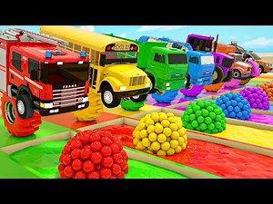 Baby Shark + Wheels On the Bus song - Learn colors and shapes - Baby Nursery Rhymes & Kids Songs