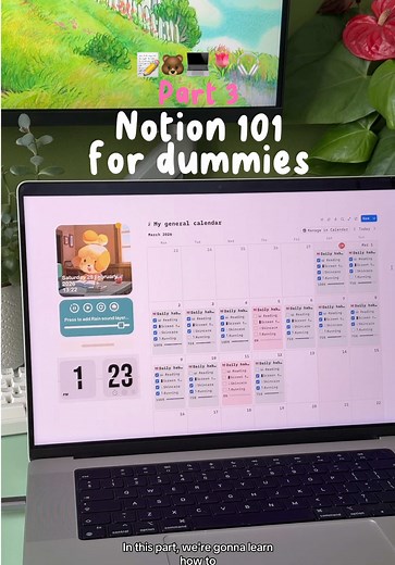 Welcome back to part 3 of Notion 101 for dummies. 🥰💻 Class is in session and today we're learning how to use the calendar database to create this automated habit tracker 🥹🩷📝 #notion #notionapp #notiontutorial #notiontok #fyp Notion for beginners | Notion setup | Notion planner | Notion template | Notion tips | habit tracker | learn Notion | productivity apps | aesthetic desk setup | Notion widgets