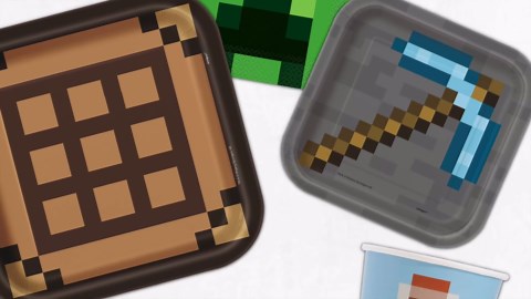 Mega Minecraft Party Supplies and Decorations Set, Minecraft Birthday Party Supplies, Serves 16 Guests, Includes Plates, Banner, Table Cover, Balloons and More