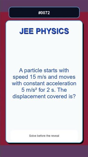 JEE Physics Exam Practice Question 0072 | Kinematics
