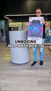 10K views · 340 reactions | Unboxing JBL PARTYBOX 110 Altavoz para fiestas portátil con un potente sonido de 160W, luces incorporadas y diseño a prueba de salpicaduras de agua. Para más información escríbenos al Whatsapp 3117369626 | MOVILPLAY | Facebook