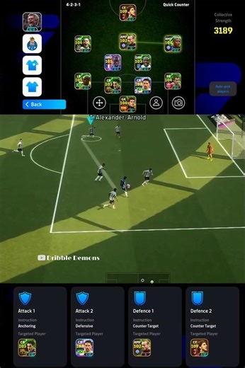 Counter Attack 4-2-3-1 🔥 #efootball #pes #shorts