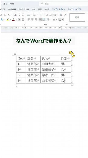 【Word】表を作る裏ワザ３選