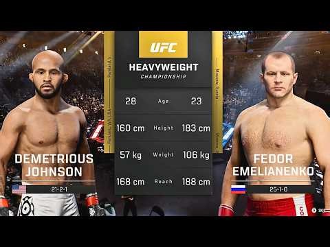 Fedor Emelianenko vs Demetrious Johnson FULL FIGHT | UFC 6 AI Simulation Gameplay (CPU vs CPU)