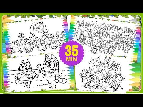 BLUEY Coloring Pages MIX | How to color Bluey with Friends and Family
