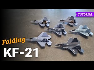 Tutorial - Folding Paper KF-21 Borame (KF-21 전투기 종이접기) #전투기접기 #종이접기