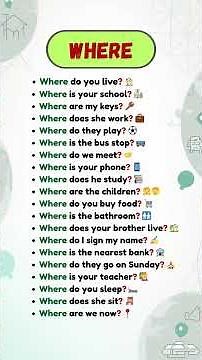🔥 Learn WHERE Questions Fast! 20 Easy Sentences for Beginners