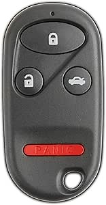 KeylessOption Key Fob Replacement for 1997 1998 1999 2000 2001 2002 2003 2004 2005 2006 2007 2008 2009 Honda CR-V S2000 Remote, 4 Button E4EG8DJ, Programming Guide Included