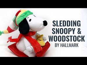 Snoopy & Woodstock Sledding Musical Animated Plush - Hallmark | CollectPeanuts.com
