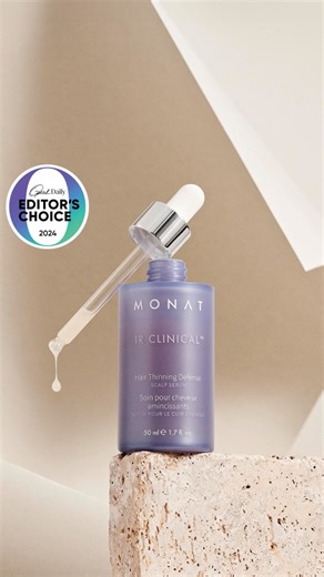 1.7K views · 70 reactions | Breakage? Not in our era.  92% less hair fall* with our award-winning IIR Clinical™ Scalp Serum. *Based on an instrumental test by a third-party laboratory applying to double bleach Caucasian hair and compared to a control after first applications on hair. #HairSerum #IRSerum #MONAT #MONATHaircare #HairBreakage #AwardWinning | MONAT | Facebook