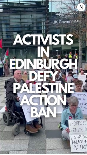 Activists have defied the ban of Palestine Action at a national demonstration in Edinburgh in defence of the right to protest In a silent protest, dozens wrote "I oppose genocide, I support Palestine Action" The demonstration took place while protesters were arrested in London for writing the same phrase Campaign group Defend our Juries said earlier that police forces in Edinburgh, Totnes, Derry and Kendall had all decided not to arrest sign-holders #palestineaction #palestineprotest #edinburgh 