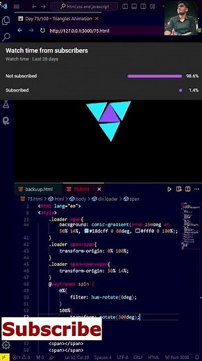 Triangle Animation #shorts#css#js#html#coding
