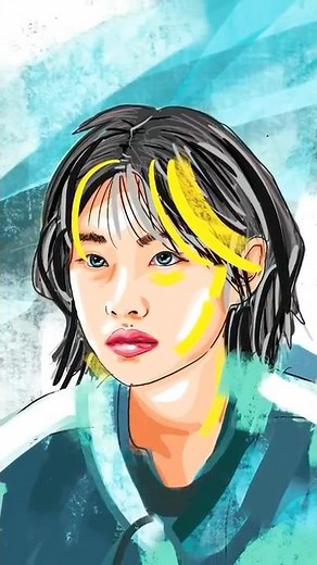 Procreate tutorial squidgame netflix #player067 #squidgame #squidgame2