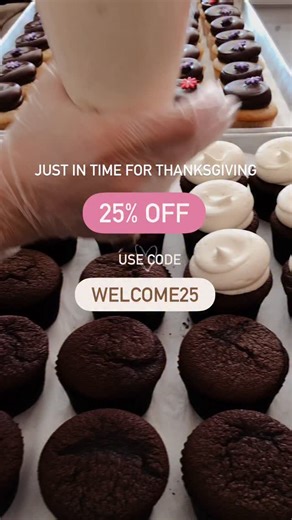 👀 Just a little heads up on an extra sweet discount for Thanksgiving 🦃 Enjoy 25% off your order on georgetowncupcake.com starting now! 🤎 | Georgetown Cupcake
