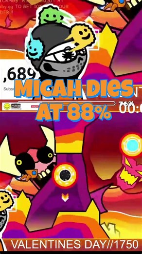 Micah Fails at 88% on Magma Bound Geometry Dash #geometrydash #gd #viral