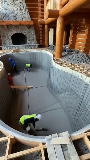 103K views · 1.1K reactions | Building a Dream: Pool Installation in a Log Cabin | Rural home life | Facebook