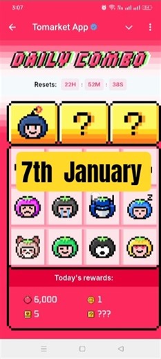 🍅Tomarket Airdrop combo 7 January 2026 #games Tommarket daily today combo #tomarket #airdrop