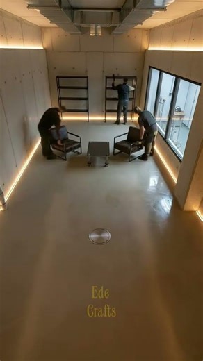 Before → After: Raw pit → industrial bunker with LED floors & glass wall.