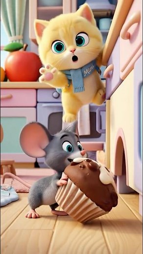 Mimi vs. Mini – Funny Muffin Chase 🍰🐱 | Tom & Jerry Style 3D Cartoon for Kids #tomandjerry