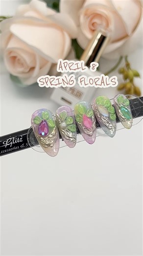 Beginners Easy Spring Floral Nail Art🌿Full Tutorial Available Now