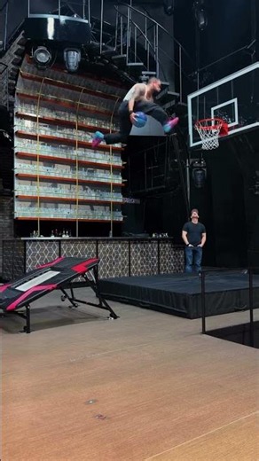 The rim never stood a chance 🏀 #MadAppleLV | Cirque du Soleil
