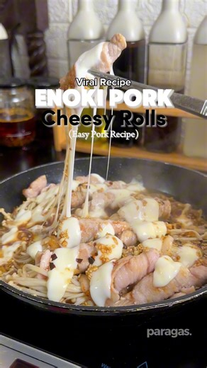 Enoki Pork Cheesy Rolls erp! #enoki #beefenokiroll #cooking #recipe #easyrecipe | Pat Paragas