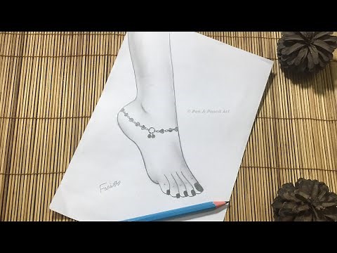 How to Draw a Girl's Feet with Ankle Ring || Step by Step Pencil Drawing Tutorial for Beginners