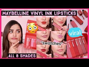I Tried The *VIRAL* Maybelline VINYL INK Lipsticks 💄Worth The Hype? | All *8 Shades* Swatches