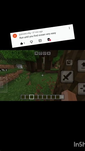 running until I find ocean|challenge #minecraft #challenge #games #ytshorts #mcpe