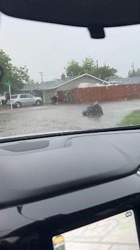 Viewer video | Drivers navigate flooded road in Roseville