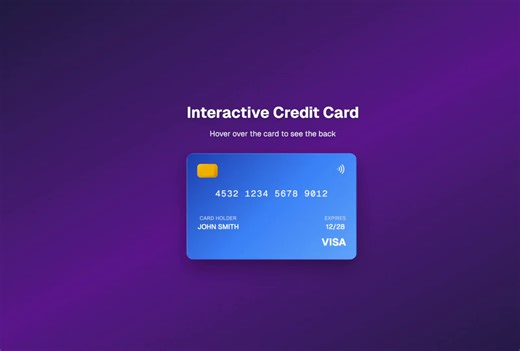 💳Interactive Credit Card UI