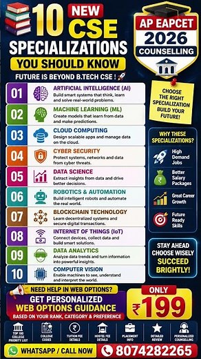 10 New CSE Specializations You Must Know in 2026 | Highest Salary Tech Branches | AP EAPCET Counsel