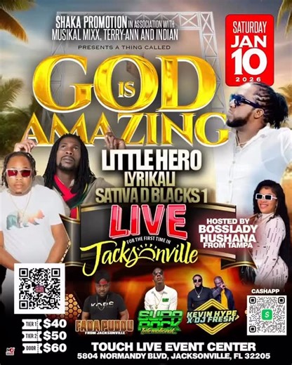 Here we go Jacksonville, Fl Little Hero live in concert. 🎟🎟🎟🎟🎟🎟🎟🎟🎟🎟🎟🎟🎟🎟🎟🎟🎟🎟🎟🎟🎟 Get ready lock the date and get your tickets from now. https://myfetetickets.com/event/396/god-is-amazing @highlight #jacksonvilleevents #orlando #Georgia #HighlyAnticipated #jax #tampa #daytona #SouthCarolina | My Fete Tickets