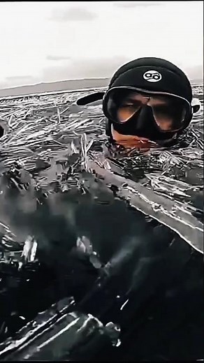 THIS GUY SWIMMING ON ICE SPIKES 🔥 #trollface #ice #shorts