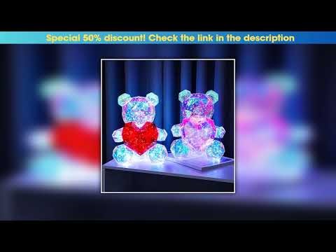 Hot Picks 30cm Phantom PVC Multi Faceted Rose Teddy Bear Valentine'S Day Xmas Gift Sequin LED Teddy