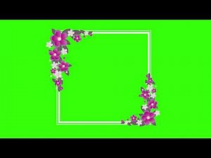Free flower square frame transparent text area | Green Screen Frame Effects