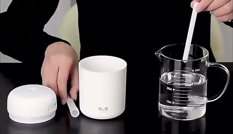 Portable Mini Humidifier, Colorful, Cool Mist, USB Powered. Perfect for Bedroom, Office & Car (300ml, White)