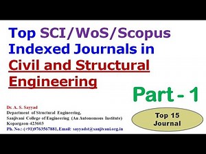 Top SCI/Scopus Indexed Civil Engineering Journals