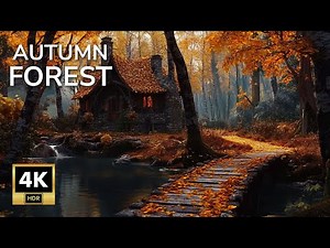 Soothing Autumn River in 4K HDR | Forest Ambience with Gentle Water Sounds & Cozy Relaxation ASMR