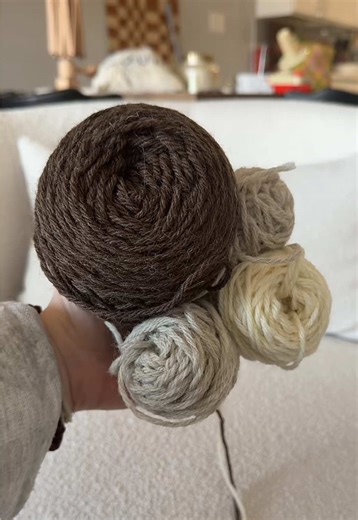I told you you’re going to be sick of me!!! Loving my little felted, intarsia knit pillow. I’m not sure I’m a huge fan of felting, it feels really finicky and hard to calculate shrinkage (even with a gauge swatch???) but this was definitely a fun, experimental knit. #knitting #intarsia #knittok #knittinginspiration #handmadehomedecor