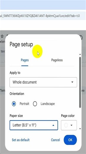 How to page setup in Google Docs #viral #shorts #howto
