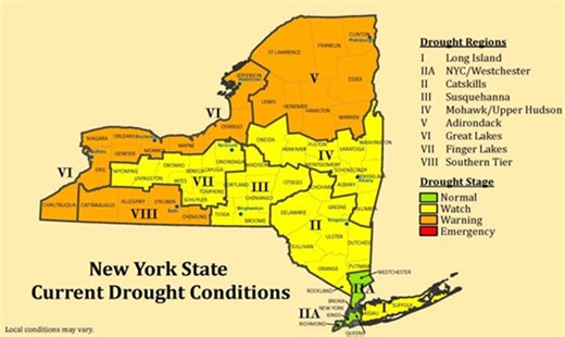 More counties in Central NY  placed on state drought warning list